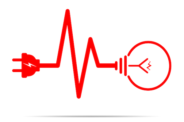 Graphic depicting voltage spike inside of a home electrical wire