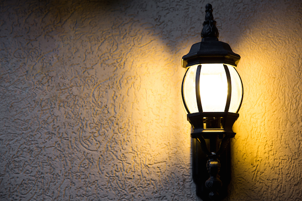 outdoor light fixture on wall